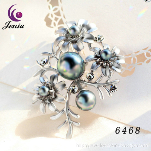Jenia Gray Pearl 18k Gold Plated Brooch Star Design Large Brooch Pins